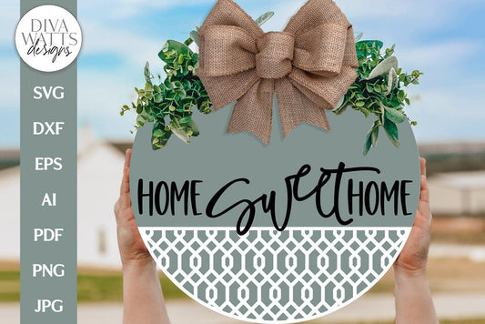 Home Sweet Home SVG | Geometric Bottom Door Hanger Design