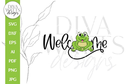 Welcome SVG | Frog Door Hanger Design