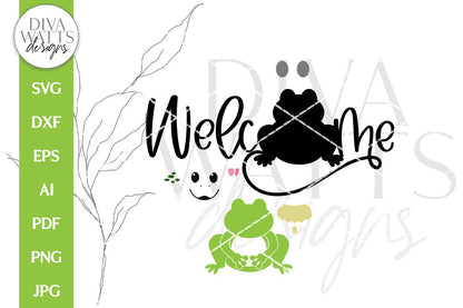 Welcome SVG | Frog Door Hanger Design