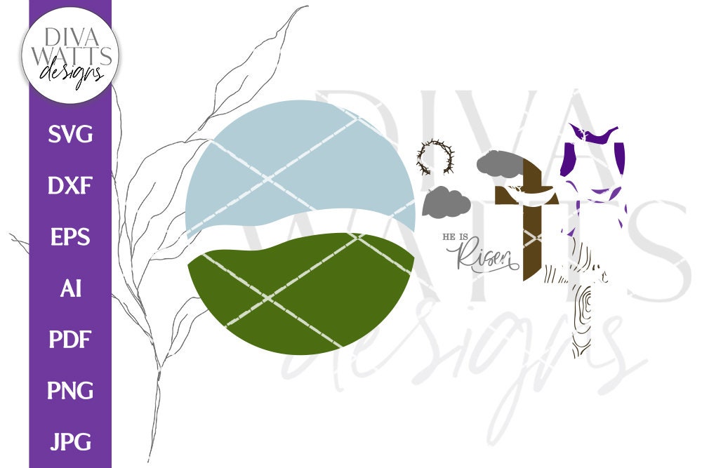 He Is Risen SVG | Christian Easter Door Hanger Design