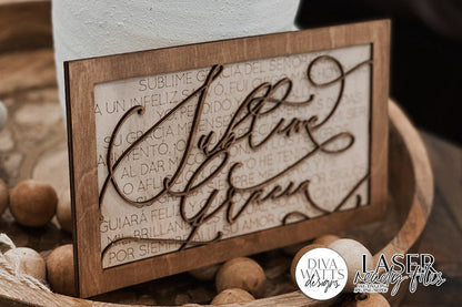 Sublime Gracia Laser SVG | Glowforge Ready Design | Spanish Version Amazing Grace Hymn