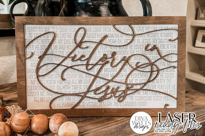 Victory In Jesus SVG | Glowforge Ready Design | Christian Hymn For Laser Machine
