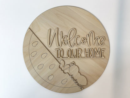Welcome To Our Home Glowforge SVG | Round Watermelon and Ant Laser File | Door Hanger