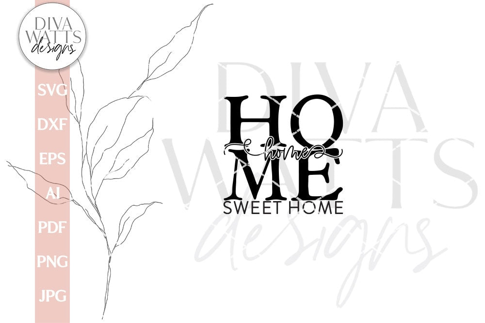 Home Sweet Home SVG | Square Door Hanger Design | Farmhouse Front Door Decor