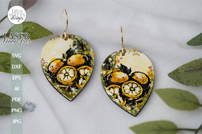 Lemon Earrings SVG For Laser Lemons Earrings For Glowforge Lemon Earrings For Laser Glowforge Earrings With Lemons Earrings SVG