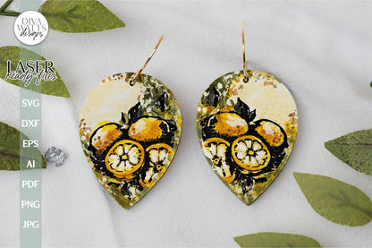 Lemon Earrings SVG For Laser Lemons Earrings For Glowforge Lemon Earrings For Laser Glowforge Earrings With Lemons Earrings SVG