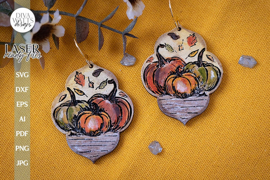 Pumpkin Earrings SVG For Laser Fall Earrings Pumpkin Patch Glowforge Earrings SVG For Laser Pumpkin Earrings SVG Autumn Earrings svg