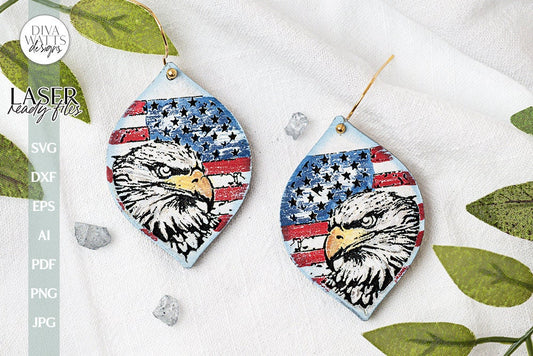 Eagle 4th Of July Earrings SVG Glowforge Earrings With Eagle Earrings Eagle SVG for Glowforge Laser Patriotic Earrings SVG For Laser