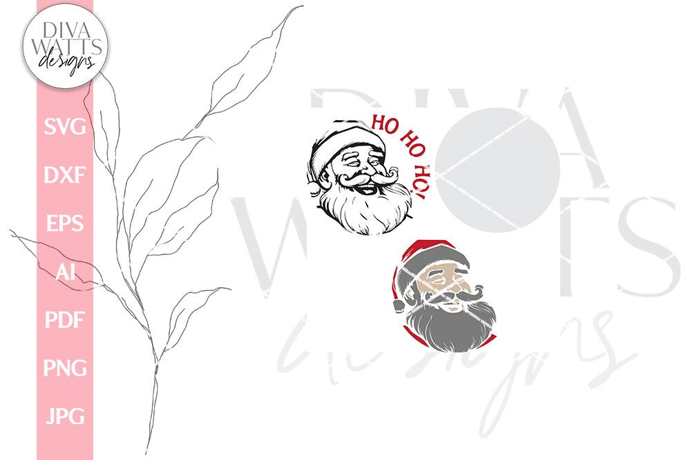 Ho Ho Ho SVG Christmas Door Hanger With Santa Face SVG Welcome Christmas SVG Santa Door Hanger svg Santa Claus Front Door Sign For Winter