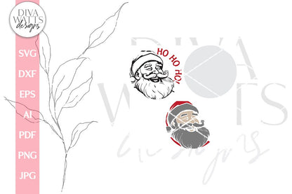 Ho Ho Ho SVG Christmas Door Hanger With Santa Face SVG Welcome Christmas SVG Santa Door Hanger svg Santa Claus Front Door Sign For Winter