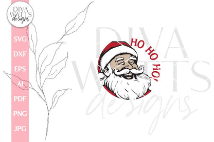 Ho Ho Ho SVG Christmas Door Hanger With Santa Face SVG Welcome Christmas SVG Santa Door Hanger svg Santa Claus Front Door Sign For Winter
