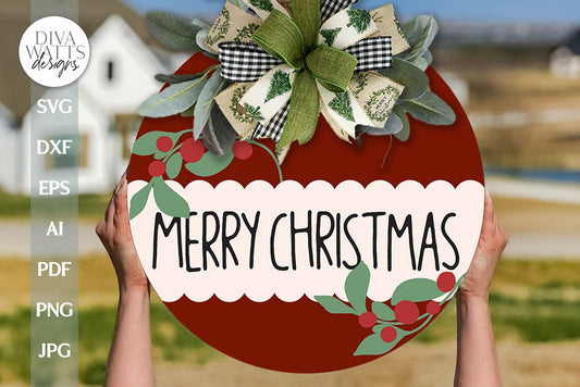 Merry Christmas SVG Door Hanger For Christmas Front Porch Sign SVG Christmas Welcome SVG Door Hanger Sign For Winter svg Porch Decor