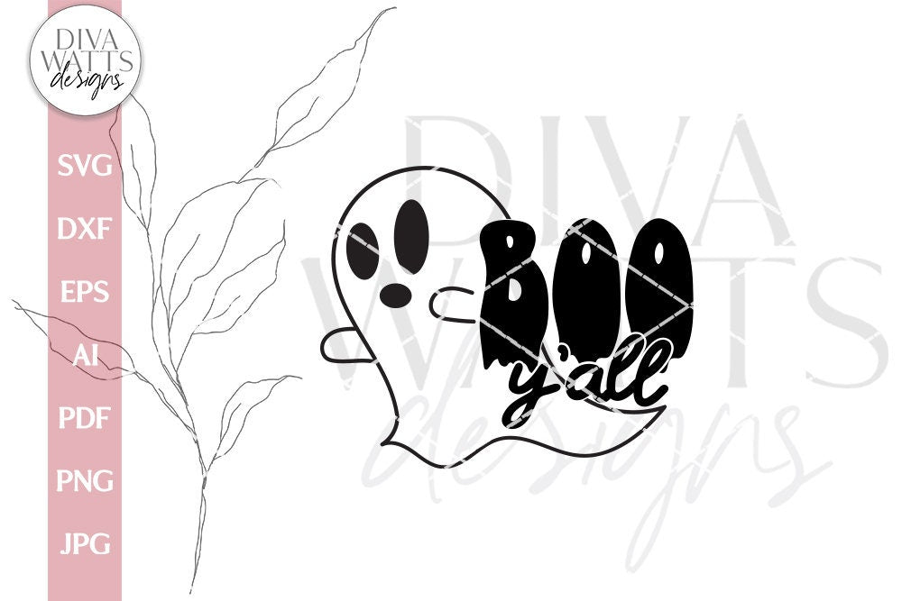 Boo Y'all SVG Halloween Door Hanger With Ghost SVG For Halloween Ghost SVG For Door Hanger Sign With Ghost For Halloween Cricut svg Sign