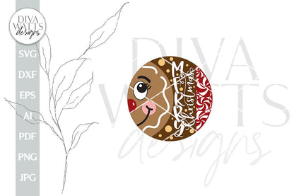 Merry Christmas SVG Christmas Door Hanger SVG Gingerbread Door Hanger svg Welcome Gingerbread svg Winter Sign SVG Cute Gingerbread svg
