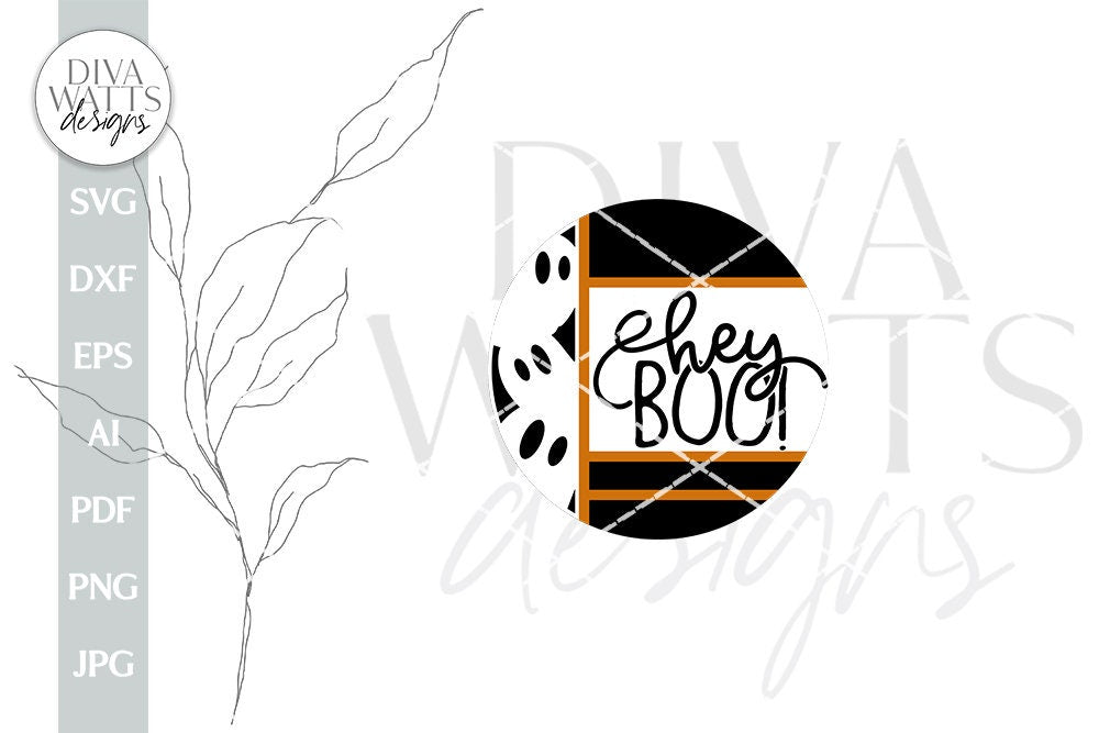 Hey Boo SVG Halloween Door Hanger SVG Ghost SVG Ghost Sign svg Halloween Sign svg Halloween Welcome svg Ghost Welcome svg Ghost Door Wreath
