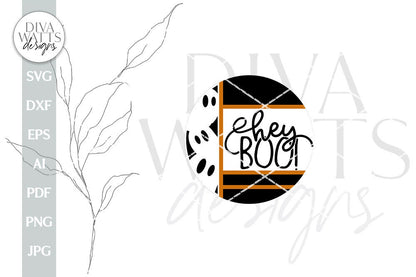 Hey Boo SVG Halloween Door Hanger SVG Ghost SVG Ghost Sign svg Halloween Sign svg Halloween Welcome svg Ghost Welcome svg Ghost Door Wreath