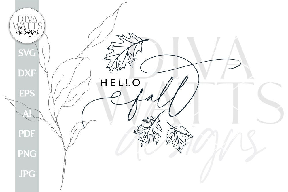 Hello Fall SVG Fall Sign SVG Autumn Sign SVG Fall Leaves svg Farmhouse Fall svg Fall Decor svg Falling Leaves Svg Autumn Leaves svg Fall Svg