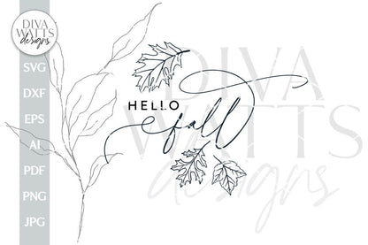 Hello Fall SVG Fall Sign SVG Autumn Sign SVG Fall Leaves svg Farmhouse Fall svg Fall Decor svg Falling Leaves Svg Autumn Leaves svg Fall Svg