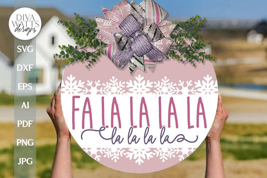 Fa La La La La SVG Christmas Door Hanger svg Winter Sign SVG Fa La La SVG Christmas Sign svg Winter Door Hanger svg Holiday svg Fa La La La