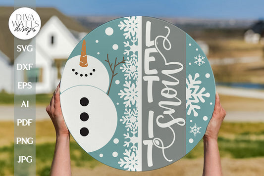 Let It Snow SVG Winter Door Hanger SVG Snowman SVG Christmas Welcome svg Let It Snow Sign svg Snowman Sign svg Welcome Winter svg Snowman