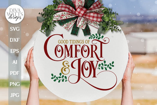 Good Tidings Of Comfort And Joy SVG Christmas Decor SVG Christmas svg God Rest Ye Merry Gentlemen SVG Christmas Welcome svg Door Hanger svg