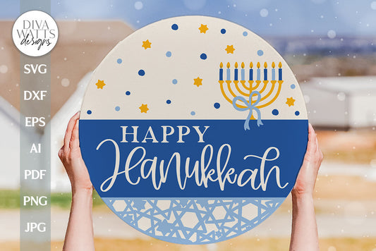 Happy Hanukkah SVG Winter SVG Welcome SVG Hanukkah svg Door Hanger For Hanukkah Door Hanger svg Hanukkah Sign svg Hanukkah svg Sign svg