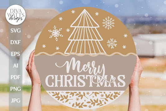 Merry Christmas SVG Door Hanger For Winter SVG Welcome Christmas SVG Door Hanger For Christmas Tree svg Front Door Decor Farmhouse Sign svg