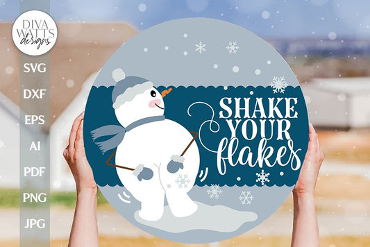 Shake Your Flakes SVG Funny Snowman SVG Snowman Butt SVG Snowman Booty svg Cute Snowman svg Snowman Door Hanger svg Winter Door Hanger svg