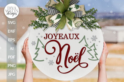 Joyeaux Noel SVG Merry Christmas SVG French Noel SVG Door Hanger For Christmas Door Hanger svg French Door Hanger svg Winter Door Hanger svg