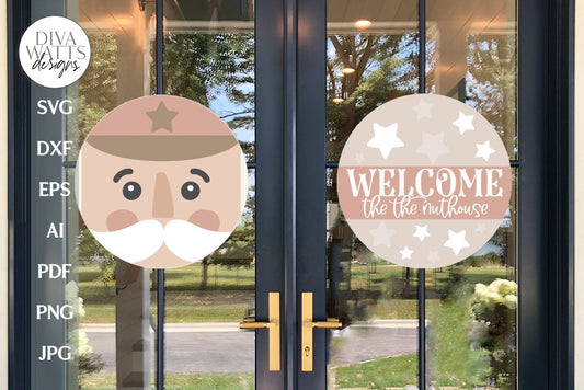 Nutcracker Welcome SVG Double Door Nutcracker SVG Set Christmas Door Hanger SVG Christmas Welcome svg Nutcracker Door Hanger svg Nutcracker