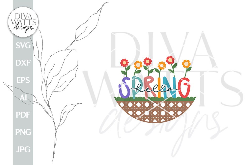 Hello Spring SVG Spring Door Hanger SVG Spring Sign svg Spring svg Spring Flowers svg Springtime svg Spring Welcome svg Welcome Spring svg