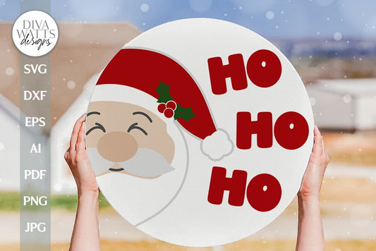 Ho Ho Ho SVG Santa Door Hanger SVG Santa svg Christmas svg Winter svg Christmas Welcome svg Santa Welcome svg Santa Face SVG Sign For Winter