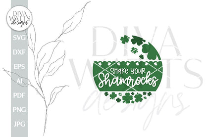 Welcome Lucky SVG St. Patrick's Day Door Hanger SVG St. Patty's Welcome svg St. Patrick's Sign SVG Pot Of Gold and Rainbow svg Door hanger