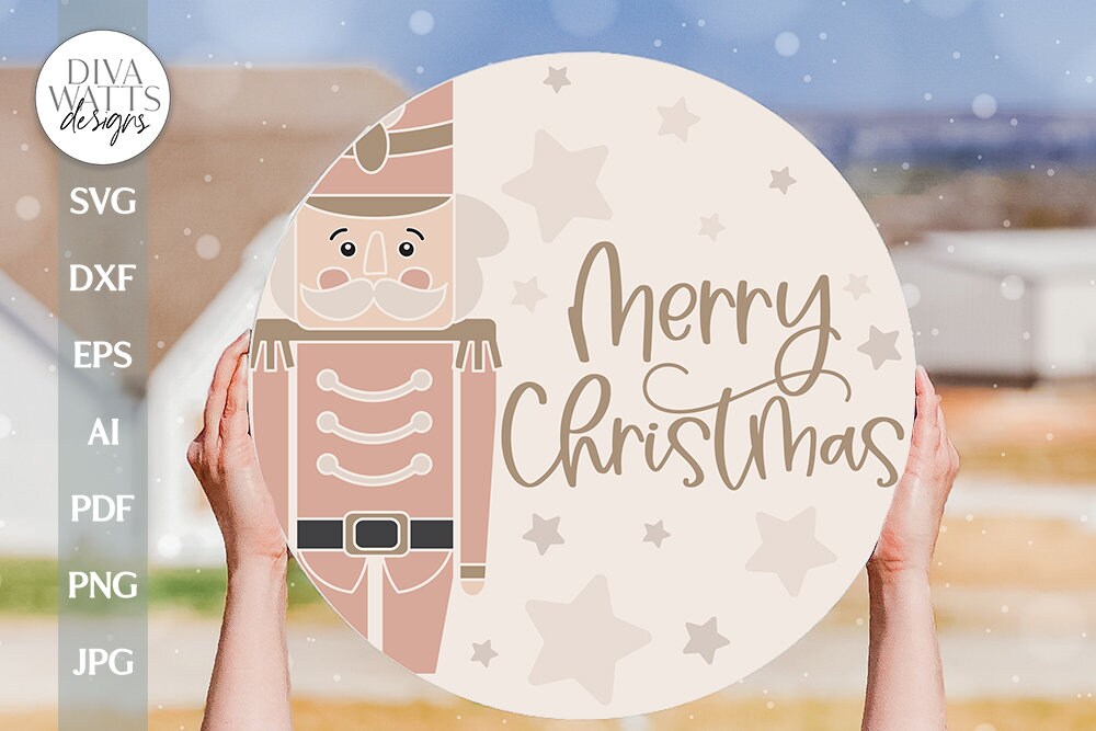 Merry Christmas SVG Nutcracker SVG Christmas Door Hanger SVG Christmas Welcome svg Nutcracker Door Hanger svg Cute Nutcracker Sign