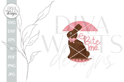 Bite Me SVG Chocolate Easter Bunny Door Hanger svg Easter Door Hanger svg Easter svg Bunny SVG Cute Bunny svg Chocolate Bunny svg Candy svg