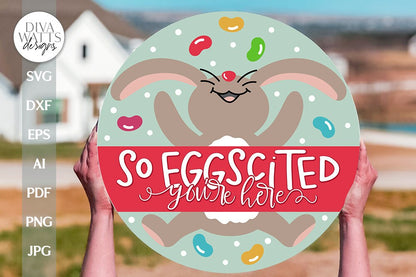 Happy Easter SVG Easter Door Hanger svg Easter Bunny svg Bunny Door Hanger svg Bunny Welcome svg Easter Bunny SVG Easter Welcome svg Easter