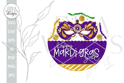 Happy Mardi Gras Y'all SVG Mardi Gras Door Hanger SVG Mardi Gras SVG King Cake svg Mardi Gras Decor Mardi Gras Sign svg Mardi Gras Welcome