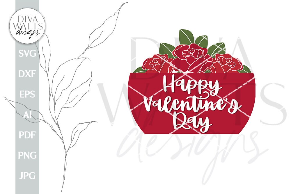 Happy Valentines Day SVG Valentine's Day Door Hanger SVG Valentine's Day Welcome svg Valentine Rose Sign SVG Valentine's Day svg Valentine's