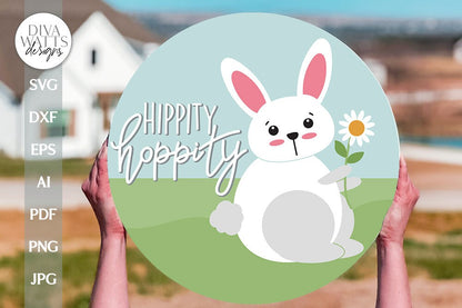 Hippity Hoppity SVG Easter Door Hanger svg Easter Bunny svg Bunny Door Hanger svg Bunny Welcome svg Cute Easter Bunny SVG Easter Welcome svg