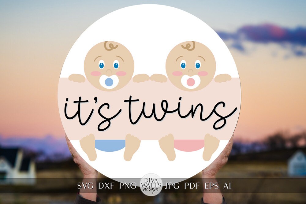 It's Twins SVG New Baby Announcement svg New Baby SVG Baby SVG Baby Door Hanger svg New Baby Sign svg Cricut Baby svg Baby Sign svg Girl Boy