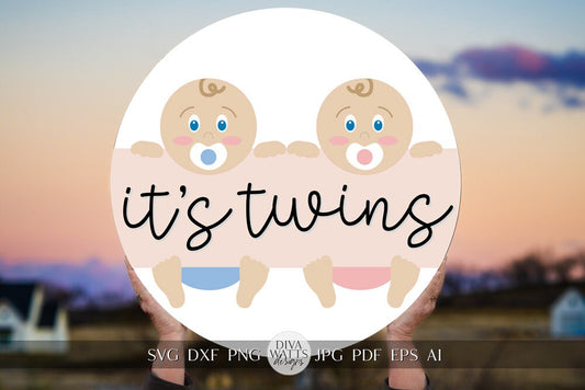 It's Twins SVG New Baby Announcement svg New Baby SVG Baby SVG Baby Door Hanger svg New Baby Sign svg Cricut Baby svg Baby Sign svg Girl Boy