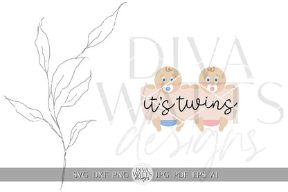 It's Twins SVG New Baby Announcement svg New Baby SVG Baby SVG Baby Door Hanger svg New Baby Sign svg Cricut Baby svg Baby Sign svg Girl Boy