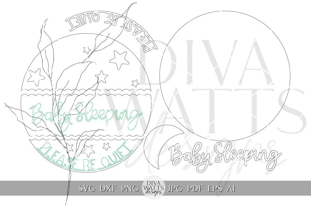 Baby Sleeping SVG Please Be Quiet svg Sleeping Baby Door Hanger svg Sleeping Baby svg Nap Time Sign svg Front Door Hanger svg Cricut svg