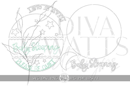 Baby Sleeping SVG Please Be Quiet svg Sleeping Baby Door Hanger svg Sleeping Baby svg Nap Time Sign svg Front Door Hanger svg Cricut svg