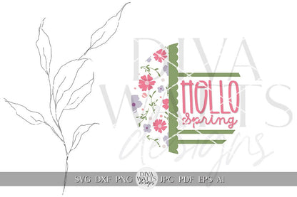 Hello Spring SVG Spring Door Hanger SVG Spring Sign svg Spring svg Spring Flowers svg Spring Floral svg Cricut Welcome svg Boho Cricut SVG