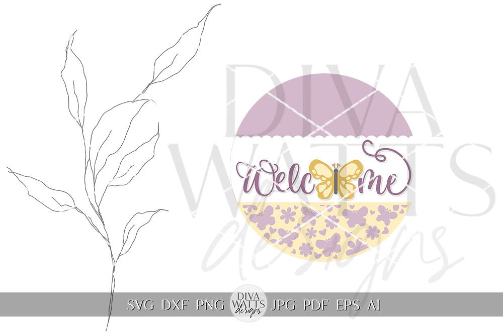 Welcome SVG Butterfly svg Butterfly svg Butterfly Welcome Sign svg Butterfly Welcome Sign svg Door Hanger svg Summer Sign svg Cricut svg