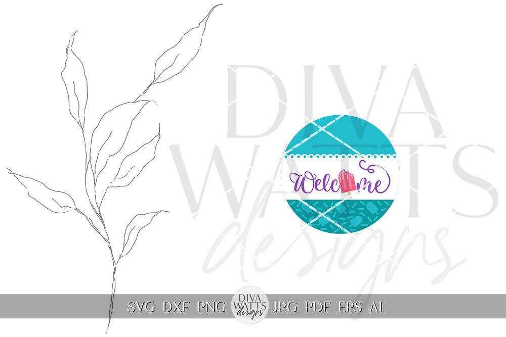 Welcome SVG Popscicle Round Design svg Summer Door Hanger svg Popscicle SVG for Porch sign Porch decor svg Summer svg Summer cricut svg