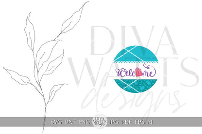 Welcome SVG Popscicle Round Design svg Summer Door Hanger svg Popscicle SVG for Porch sign Porch decor svg Summer svg Summer cricut svg