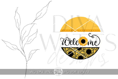 Welcome SVG Sunflower Door Hanger SVG Sunflower Sign svg Sunflower decor Welcome SVG With Sunflowers Cricut svg Sunflowers Sign svg
