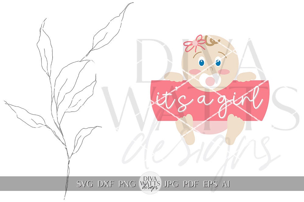 It's A Girl SVG New Baby Announcement svg New Baby SVG Baby SVG Baby Door Hanger svg New Baby Sign svg Cricut Baby svg Baby Sign svg Girl